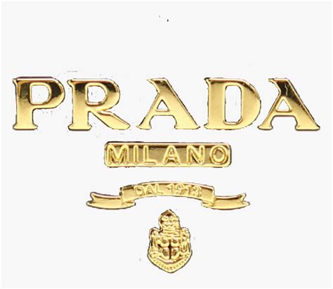 prada logo in gold